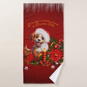 Funny puppy bath towel