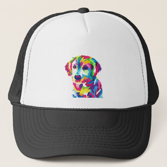 Funny Puppy colorful - Choose background color Trucker Hat (Front)