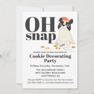 Funny Puppy Cookie Decorating Party Invitation