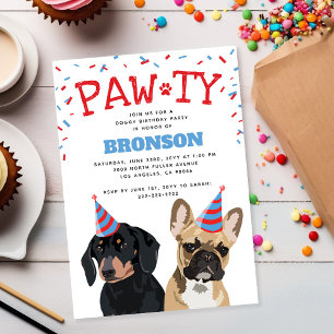 Funny Puppy Dog Birthday Party Invitation