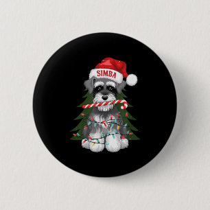 Funny Puppy Dog Christmas Holiday With Candy Cane 2 Inch Round Button
