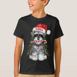 Funny Puppy Dog Christmas Holiday With Candy Cane  T-Shirt