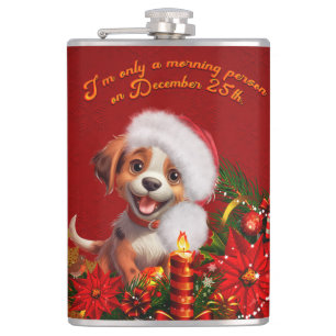 Funny puppy  hip flask