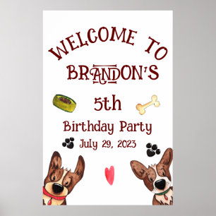 Funny Puppy Kids Birthday Poster