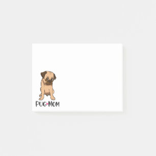 Funny Puppy Lover Cartoon Dog Mom Cute Pug Post-it Notes