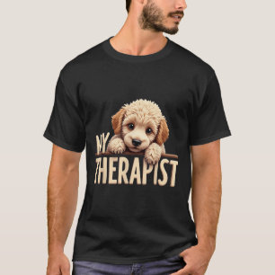 Funny Puppy My Therapist Poodle Dog T-Shirt