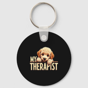 Funny Puppy My Therast Odle Dog  Keychain