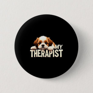 Funny Puppy My Therast Shih Tzu Dog  2 Inch Round Button