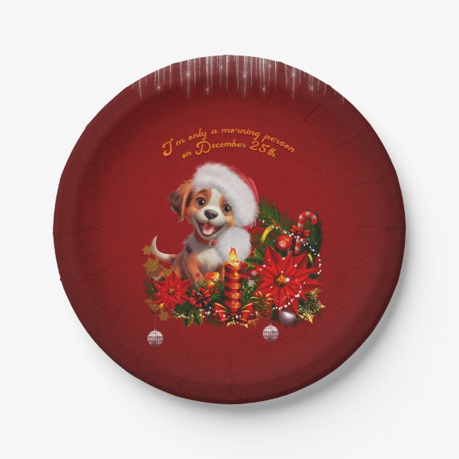 Funny puppy  paper plate (Front)