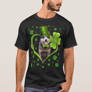 Funny Puppy Shamrock Australian Cattle Dog St  T-Shirt