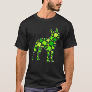 Funny Puppy Shamrock Boston Terrier Dog St Patrick T-Shirt
