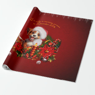 Funny puppy  wrapping paper