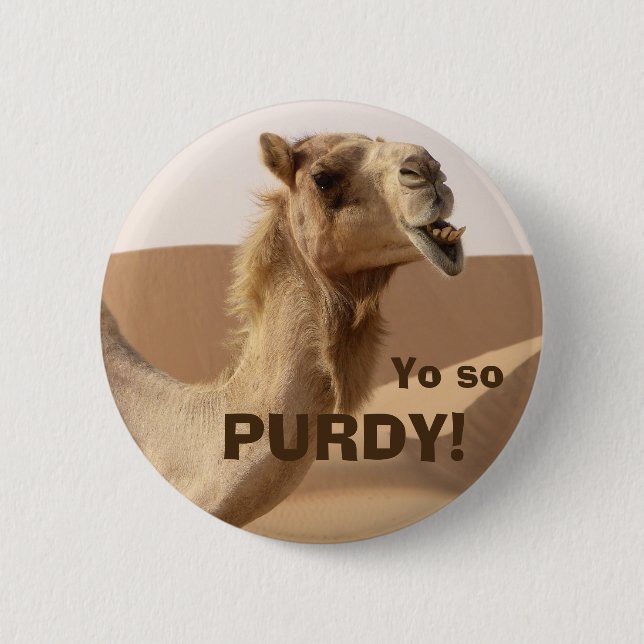 Funny Purdy Camel Photo 2 Inch Round Button (Front)
