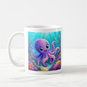 Funny Purple Octopus Coffee Mug