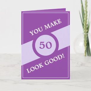 Funny Purple Personalized Brother 50th Birthday Card