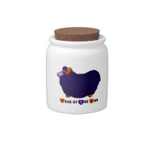 Funny Purple Ram Chinese Year Zodiac Candy Jar