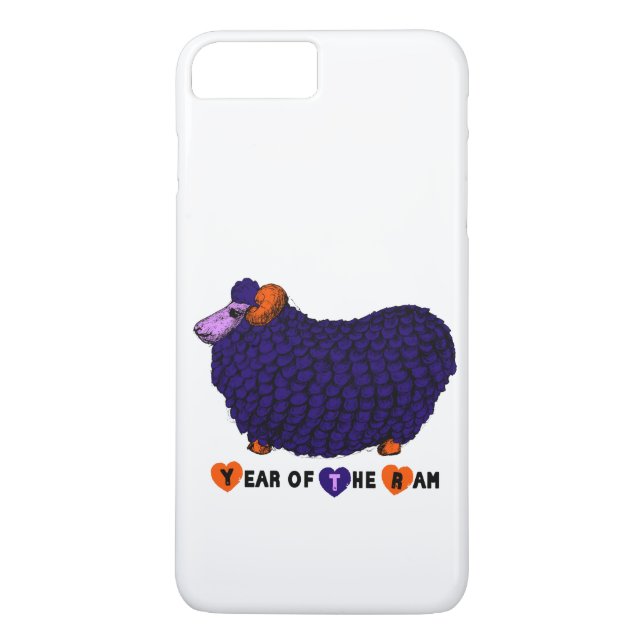 Funny Purple Ram Chinese Year Zodiac iPhone Case-Mate iPhone Case (Back)