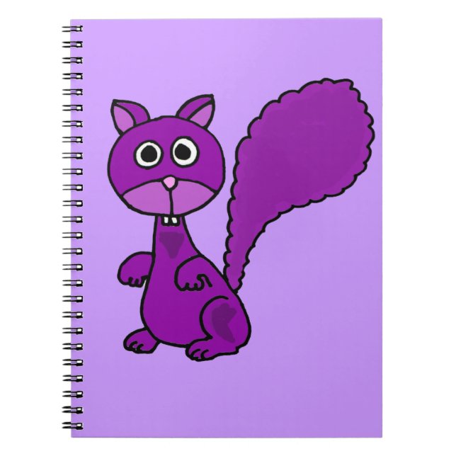 Funny Purple Squirrel Cartoon Notebook (Front)