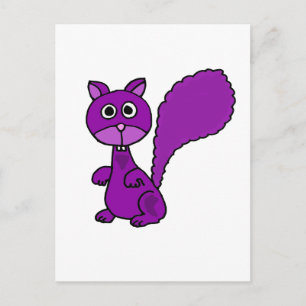 Funny Purple Squirrel Cartoon Postcard