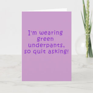 Funny Purple St. Patrick's Day t shirt Card