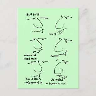 Funny put-down flirting -  talking heads postcard