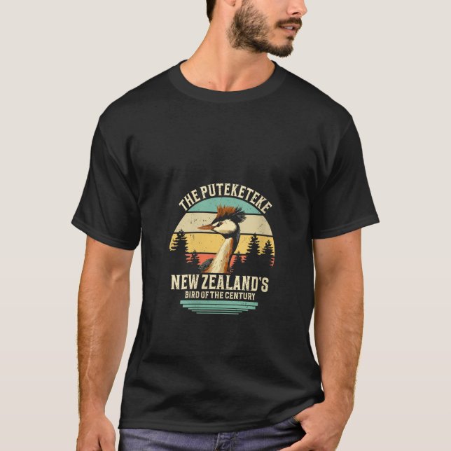 Funny Puteketeke New Zealand s Bird Of The Century T-Shirt (Front)