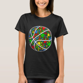 Funny Puzzle Basketball Autism Awareness Men Women T-Shirt