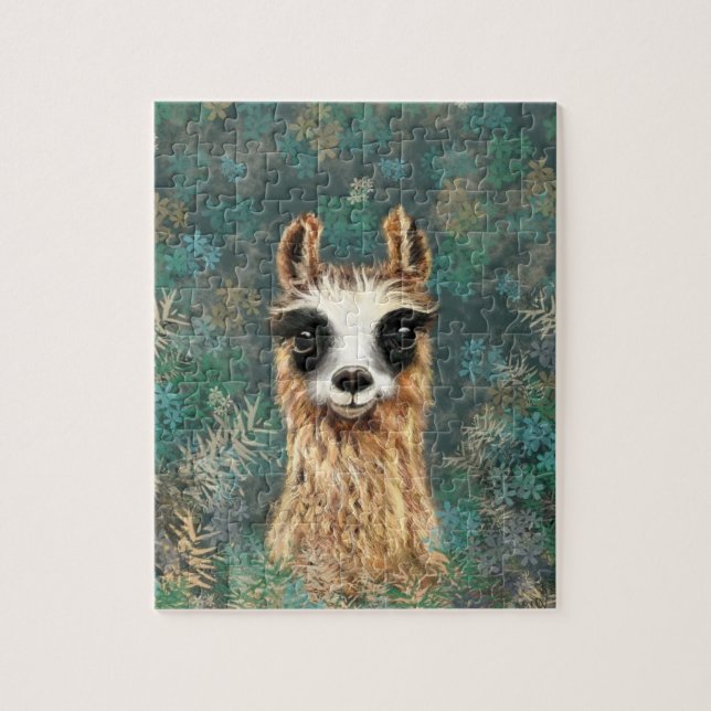 Funny Puzzle with Baby Llama - Hello (Vertical)