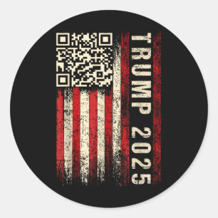 Funny Qr Donald Trump Dancing 47_45 Code Video Classic Round Sticker