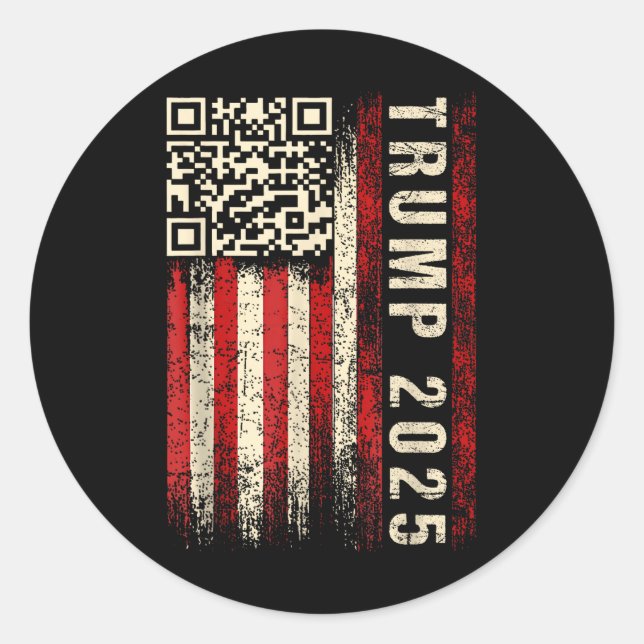Funny Qr Donald Trump Dancing 47_45 Code Video  Classic Round Sticker (Front)