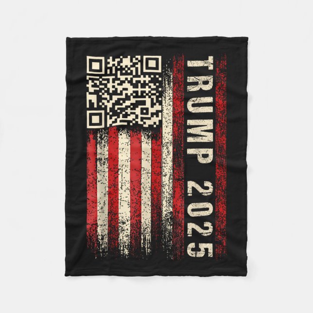Funny Qr Donald Trump Dancing 47_45 Code Video  Fleece Blanket (Front)