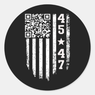 Funny Qr President Trump 4547 Trump Dancing Code  Classic Round Sticker