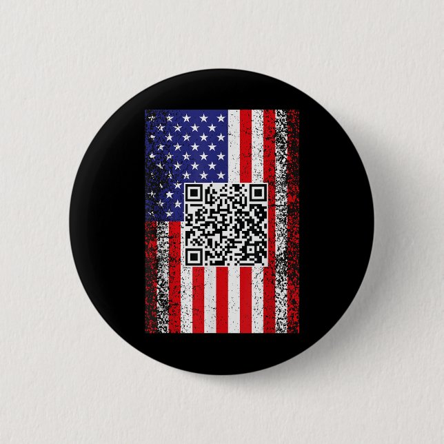 Funny Qr President Trump Code Dance  2 Inch Round Button (Front)