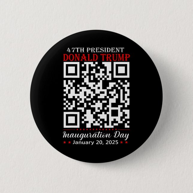 Funny Qr President Trump Dance Code Inauguration D 2 Inch Round Button (Front)
