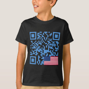 Funny Qr President Trump Dance Code Usa Flag  T-Shirt
