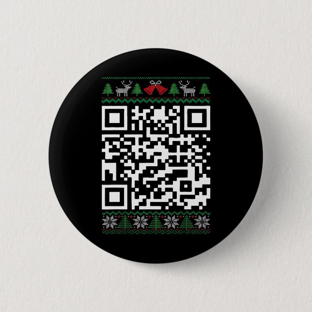 Funny Qr President Trump Dancing Code Ugly Christm 2 Inch Round Button (Front)