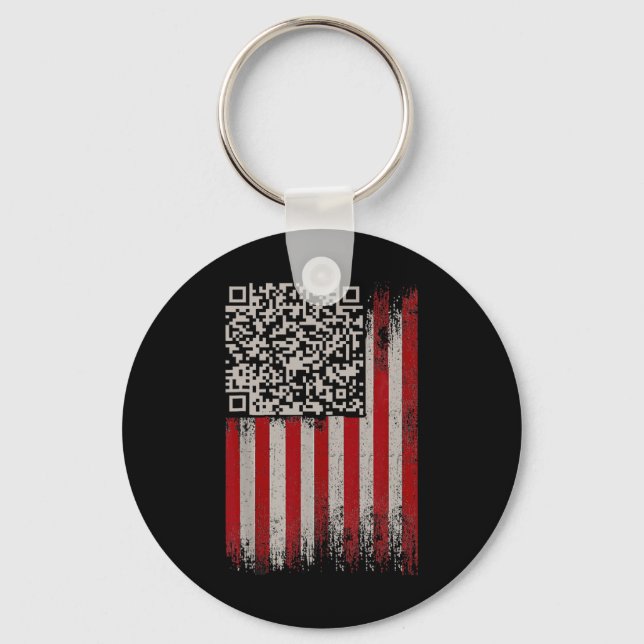 Funny Qr Trump Dancing Dance Code 1  Keychain (Front)