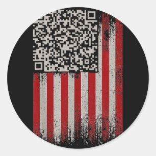 Funny Qr Trump Dancing Dance Code  Classic Round Sticker