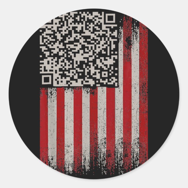 Funny Qr Trump Dancing Dance Code  Classic Round Sticker (Front)