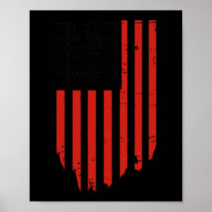 Funny Qr Trump Dancing Dance Code Red And White  Poster