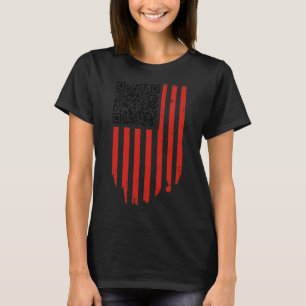 Funny Qr Trump Dancing Dance Code Red And White T-Shirt