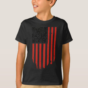 Funny Qr Trump Dancing Dance Code Red And White T-Shirt