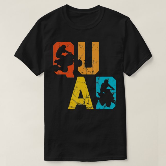 Funny Quad Retro Quad Riding Four Wheeler ATV for  T-Shirt (Design Front)