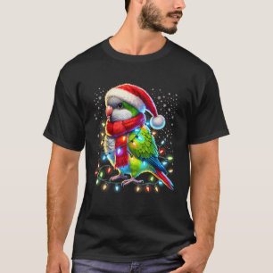 Funny Quaker Christmas Tree Lights Xmas Parrot Lov T-Shirt