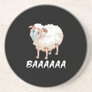 Funny Quarantine   Mask Sheep Trendy Gifts Coaster
