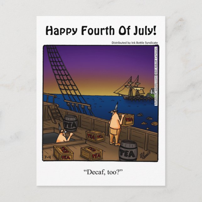 Funny Quart de Juillet Humour Carte Postale (Devant)