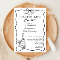 Funny Quarter Life Crisis Retro Bow 25th Birthday