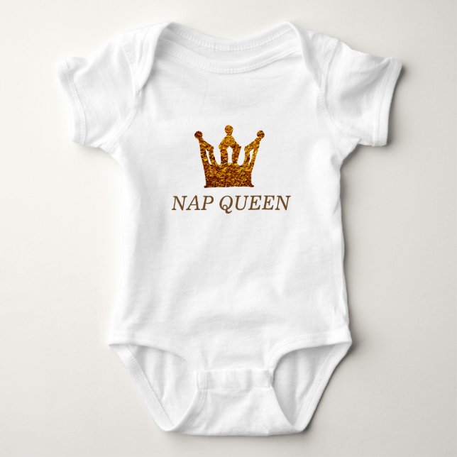 Funny Queen Baby Jersey Bodysuit (Front)