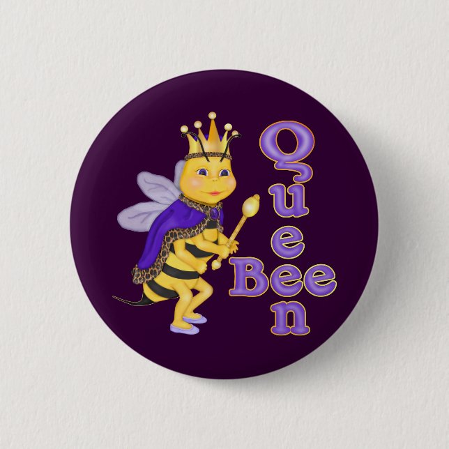 Funny Queen Bee 2 Inch Round Button (Front)
