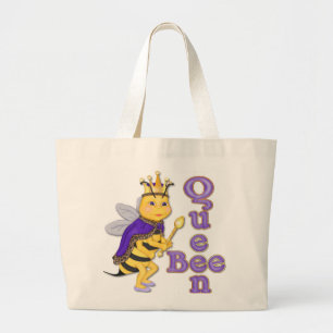 Funny Queen Bee Large Tote Bag